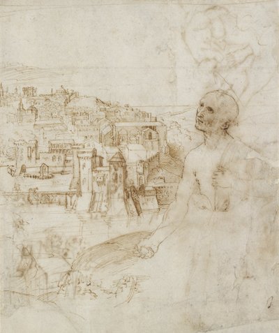 View of the City of Perugia, with the Penitent St Jerome in the Foreground by Raffaello Sanzio Raphael